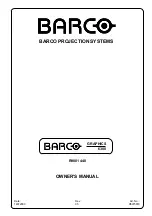 Предварительный просмотр 1 страницы Barco Graphics 6300 Owner'S Manual