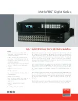 Barco Matrix-PRO HD-SDI Specifications preview