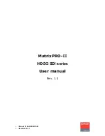 Barco MatrixPRO-II 3G/HD/SD-SDI User Manual preview