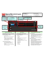Preview for 1 page of Barco MatrixPRO-II DVI 16x16 Quick Start Manual