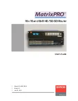 Preview for 1 page of Barco MatrixPRO User Manual