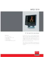 Barco MFCD-1219 Specifications preview