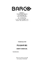 Barco PULSAR BG User Manual предпросмотр