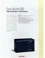 Предварительный просмотр 1 страницы Barco Quad Splitter 350 Specifications