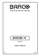 Предварительный просмотр 1 страницы Barco R9001190 Owner'S Manual