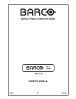 Preview for 3 page of Barco R9001260 Owner'S Manual