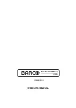 Предварительный просмотр 1 страницы Barco R9001310 Owner'S Manual