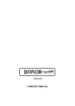 Предварительный просмотр 1 страницы Barco R9001450 Owner'S Manual