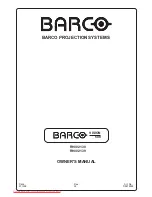 Предварительный просмотр 3 страницы Barco R9002130 Owner'S Manual