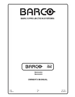 Preview for 2 page of Barco R9002250 Owner'S Manual