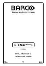 Preview for 1 page of Barco R9840400 Installation Manual