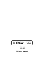 Barco REALITY 8200LC R9001218 Owner'S Manual preview