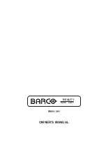 Barco REALITY 9200 TCR+ R9001391 Owner'S Manual предпросмотр