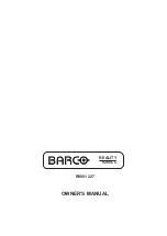 Preview for 1 page of Barco REALITY 9200LC R9001227 Owner'S Manual