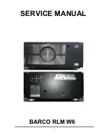 Предварительный просмотр 1 страницы Barco RLM W6 Service Manual