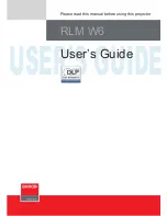 Preview for 1 page of Barco RLM W6 User Manual