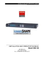 Barco ScreenShaper VMS-100 Installation And Operator'S Manual preview