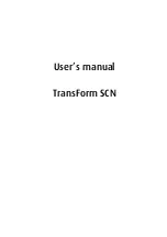 Preview for 1 page of Barco TransForm SCN User Manual