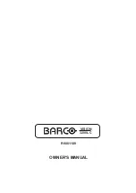 Preview for 1 page of Barco VISION 3200LC Owner'S Manual