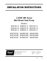 Preview for 1 page of Bard 11EER WH Series Installation Instructions Manual