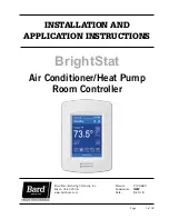 Preview for 1 page of Bard BrightStat  8403-081 Installation And Application Instructions