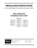 Preview for 1 page of Bard C24H2-A Installation Instructions Manual