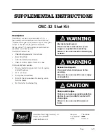 Preview for 1 page of Bard CMC-32 Supplemental Instructions