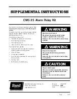 Preview for 1 page of Bard CMC-35 Supplemental Instructions