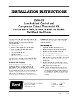 Preview for 1 page of Bard CMH-29 Installation Instruction