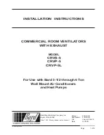 Preview for 1 page of Bard CRVP-5L Installation Instructions Manual