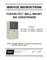 Предварительный просмотр 1 страницы Bard FUSION-TEC HR35BPA Service Instructions Manual