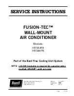 Предварительный просмотр 1 страницы Bard FUSION-TEC HR58APB Service Instructions Manual