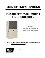 Предварительный просмотр 1 страницы Bard FUSION-TEC WR36BPA Service Instructions Manual