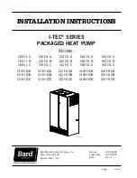 Preview for 1 page of Bard I30H1-A Installation Instructions Manual