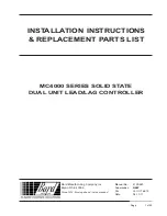 Preview for 1 page of Bard MC4000 SERIES Installation Instructions & Replacement Parts List