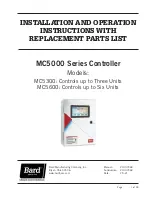 Предварительный просмотр 3 страницы Bard MC500 Series Installation And Operation Instructions With Replacement Parts List