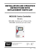 Предварительный просмотр 1 страницы Bard MC5000 Series Installation And Operation Instructions With Replacement Parts List