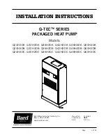 Preview for 1 page of Bard Q-TEC Q24H3DA Installation Instructions Manual