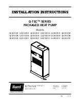 Bard Q-TEC Q30H3DA Installation Instructions Manual preview