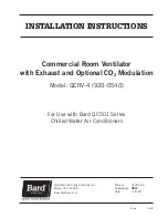 Предварительный просмотр 1 страницы Bard QCRV-4 Installation Instructions Manual