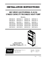 Preview for 1 page of Bard QW Series Installation Instructions Manual