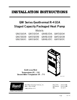 Preview for 1 page of Bard QW2S3DA Installation Instructions Manual