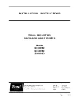 Preview for 1 page of Bard SH381D Series Installation Instructions Manual