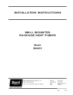 Preview for 1 page of Bard SH611 Installation Instructions Manual