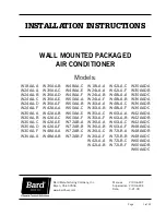 Preview for 1 page of Bard W18AA-A Installation Instructions Manual