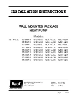 Preview for 1 page of Bard W18HA-A Installation Instructions Manual