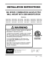 Preview for 1 page of Bard W24G3DA Installation Instructions Manual