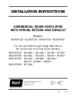 Preview for 1 page of Bard WCRVPS2P Installation Instructions Manual