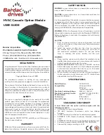 Предварительный просмотр 1 страницы Bardac drives T2-CASCD-IN User Manual