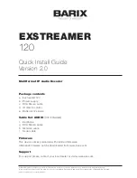 Предварительный просмотр 1 страницы BARIX EXSTREAMER 120 Quick Install Manual